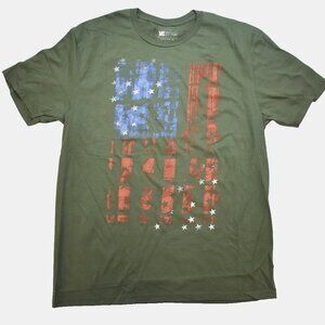 ME87 Clothing Co. Mens American Flag Art Design Miltary Green Shirt New S-2XL
